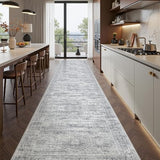 2x12 Runner Rug Non Slip,Washable Hallway Runner Rug,Grey