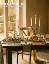 Romadedi Candelabra Gold Candlestick Holders, 15.7 in
