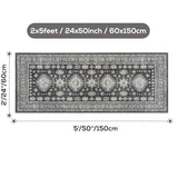 2x5 Runner Rug Washable Non Slip Small Mat for Entry Hallway, Charcoal Gray