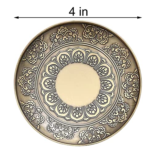 Brass Plate Incense Holder Set- 3 in 1 Incense Burner - for Smudging Bowl, Offering Bowl, Incense Burner Holder, Ash Catcher,Jewelry Dish