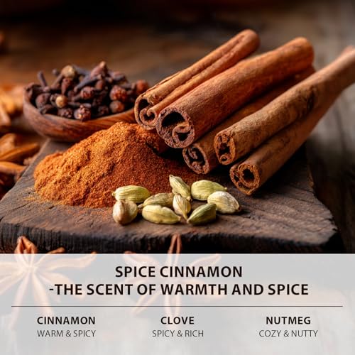 slashome Spice Cinnamon Scented Candle, 12 Oz 3-Wick Soy Wax Fall Decor