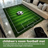 Kids Soccer Field Rug 2.6X4ft for Boys Bedroom,Green Football Field Carpet Non-Slip Playmat Fun Sports Area Rugs for Boys Children's Bedroom Playroom Living Room Nursery