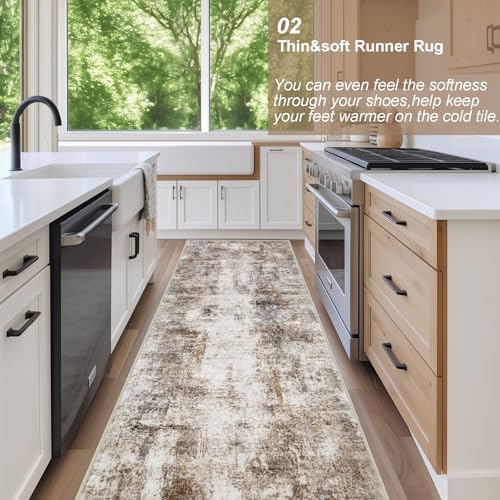 2x10 Washable Runner Rug,Non-Slip Hallway Runner Rug for Kitchen