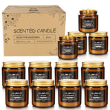 Scented Candle Set 12 Pack, Candle for Home Scented, Odor Eliminating, Stress Relief, Long Lasting Soy Wax Gift Set