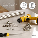 Umbra Twilight Curtain Rod Set – Wrap Around Design Ideal for Blackout or Room Darkening Panels, 30 to 84 Inches, Nickel