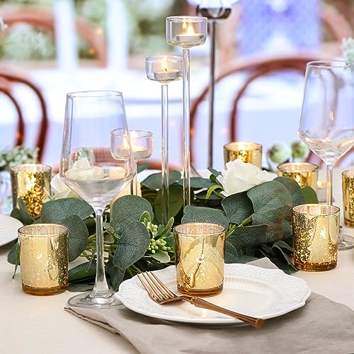 24 Pcs Gold Tea Lights Candles Holders for Wedding Centerpieces