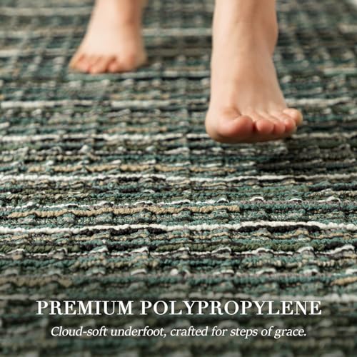 Kitchen Runner, 24"x70" Kitchen Mats for Floor, Green