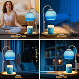 Candle Warmer Lamp with Timer 2H/4H/8H, Adjustable Height Dimmable Candle Lamp with 2 Bulbs, Wax Melt Warmer for Jar Candles, House Warming, Home Decor, Christmas Gifts for Women, Mom(Ocean)