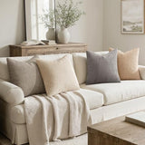 MIULEE Soft Corduroy Decorative Throw Pillow Covers Neutral Cream 20x20