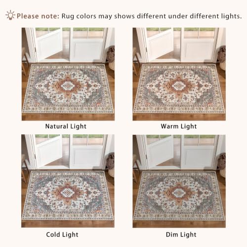 Tangsoo 3x8 Washable Runner Rugs for Hallway, Oriental Runner Rug Non Slip