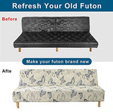 YOPOIY Elegant Printed Soft Futon Cover Washable Futon Slipcover Protector Fitting Armless Sofa Cover Furniture Protector for Living Room Bedroom -6-180-210cm
