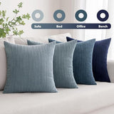 MIULEE Soft Corduroy Decorative Throw Pillow Covers Blue Navy Series 20x20