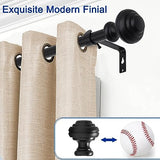 Curtain Rods for Windows 48-84 inch,3/4 inch Heavy Duty Adjustable Decorative Curtain Rod with Modern Finials,Window Rods for Bedroom, Living Room,Patio and Kitchen