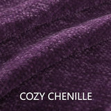 Chenille Throw Blanket for Couch 50"X 60", Soft Cozy Throws with Fringe Tassel for Bed Sofa Chair Cover, Lightweight Knitted Decorative Boho Blankets for Living Room, Dark Purple