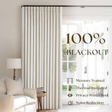 90 Inch Pinch Pleated Linen Blackout Curtains 2 Panels for Living Room Cream Natural 100% Black Out Curtains 90 Inches Long Pinch Pleat Dual Layer Drapes Birch Ivory Drapes for Dining Bedroom Office