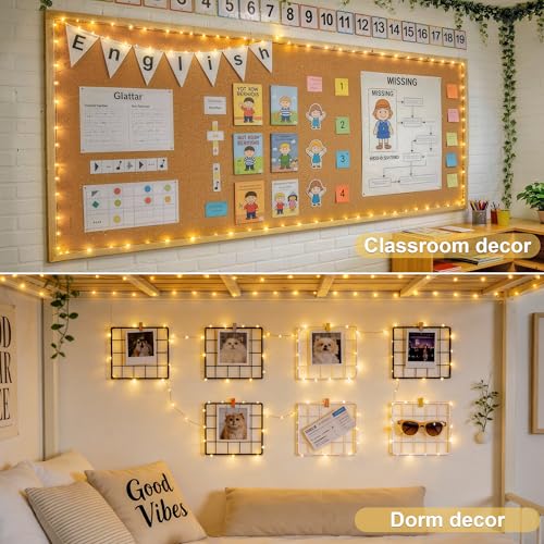 JMEXSUSS 2 Pack Fairy Lights Battery Operated with Remote, Total 400 LED 132ft Battery Powered String Lights, Twinkle Fairy Lights for Bedroom, Classroom, Dorm, Tree, Indoor, Outdoor Decor, Warm White
