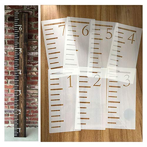 7 Feet Growth Chart Stencil Measuring Kids Height Growth Chart Scale Stencils Reusable Ruler Template Painting on Wood | 7 Feet