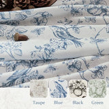 Vangao Linen Floral Curtains for Living Room 84 Inch Length Toile Blue and White Drapes French Country Back Tab Light Filtering Printed Farmhouse Bedroom Rod Pocket Window Treatments 2 Panels