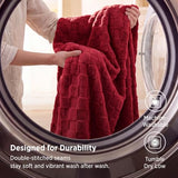 Bedsure Checkered Soft Cozy Twin XL Blanket for Bed, Red, 66"×90"