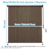 Amagenix Outdoor Roller Shades 8'(W) X 8'(H), Exterior Cordless Patio Shades Roll Up Outdoor Blinds with 90% UV Protection, Two-Section Poles with One-Piece Fabric, Mocha