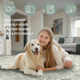 3x8 Non-Slip Washable Kitchen Vintage Runner Rug, Sage Green
