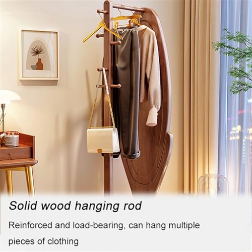 Full-Length Mirror Full-Body Floor Mirror, Rotatable Coat Rack, Bedroom Multi-Functional Fitting Mirror and Clothes Hanger Combination Full Length Floor Mirror (B)