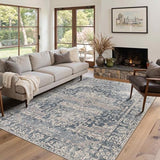Blue 4x6 Area Rug Washable Rug for Living Room Bedroom Office