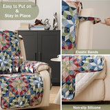 Patchwork Recliner Chair Covers, Quilted Medium Lazy Boy Chair Covers, Recliner Cover Pet Friendly for Sofa Couches, Washable Armchair Covers (Recliner 26", Patchwork Red)