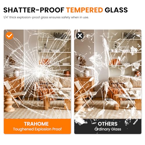 TRAHOME Bathroom Vanity Mirror for Wall, 2 Pack 36" x 24" Metal Framed Rectangular Bathroom Wall Mirror for Over Sink, HD Shatterproof Glass, Hangs Horizontally or Vertically(Black)
