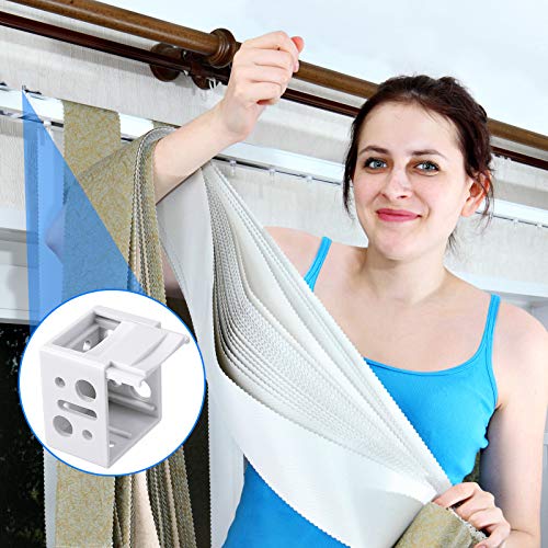Jetec 4 Pieces 1 Inch Mini Blind Brackets White Plastic Profile Box Mounting Window Blinds Headrail Bracket Replacement