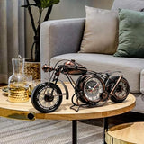 YOUKI Metal Motorcycle Wall Decor,Desk Shelf Clocks,Man Cave Decor,Steampunk Decor,Gift for Men,Large Wall Clock for Bedroom,Office,Garage,Non Ticking,Battery Operated,16.6 x 1.5X 7.9 Inches,Bronze