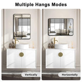 Bathroom Mirrors for Over Sink,1Pcs 24x36Inch Vanity Mirrors for Wall,Black Metal Frame Rectangle Mirrors for Bathroom Farmhouse Restroom,Hangs Horizontally or Vertically