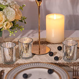 24Pcs Silver Votive Candle Holders for Table - Mercury Glass Votives Silver Candle Holder - Tealight Candle Holder for Wedding Centerpieces & Party Decorations