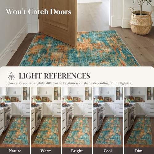 Abstract Washable 2x6 Hallway Runner Rug Non Slip Kitchen Runner