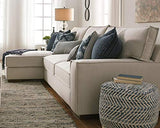 Signature Design Ashley Chevron Handmade Woven Denim Pouf and Decorative Pouf Bundle, Blue and White