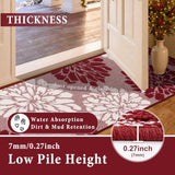 Findosom Christmas Kitchen Rugs Sets of 2, Floral Washable Kitchen Runner