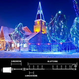 LAMPHOME 33FT 100 LED Blue Christmas Lights,16 Modes Connectable Fairy String Lights, Plug in Indoor Outdoor Blue Lights for Xmas Tree, Party, Garden, Hanukkah, Independence Day Patriotic Patio Decor