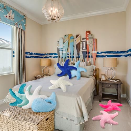 Marble Empire Starfish Pillow for Couch and Bed, Coastal Decor Throw Pillow, Ocean Beach Theme Accent Pillow for Living Room（Turquoise）
