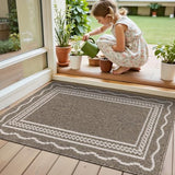 Indoor Door Mat 2x3ft, Absorbent Dog Muddy Paws Mats, Low-Profile Entrance Small Runner Carpet with Non-Slip Rubber Backing, Washable Inside Welcome Mat for Hallway,Entryway,Kitchen (Brown)
