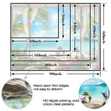 Leeisysme Beach Landscape Tapestry, Tropic Ocean Sea Island Palm Tree Seaside Tapestries for Living Room Summer Window Wall Hanging 36×48 Inch