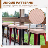 uxcell 2 Pcs Seat Covers for Dining Chairs, Bar Stool Covers Stretch Chair Seat Protector Waterproof Saddle Stools Slipcover with Elastic Band for Kitchen Bar, Textured Fleece Light Pink