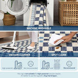GarveeHome 2x3 Small Rug for Kitchen Modern Checkered Area Rug for Bathroom