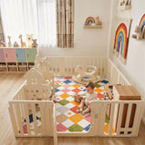 jinchan Macy 5x7 Area Rug for Kids Room Modern Colorful Nursery Rug Checkered Diamond Play Mat Washable Soft Non Slip Carpet for Playroom Classroom Bedroom Dorm Daycare Living Room Circus on Cream