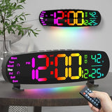 ANALOI Digital Wall Clock,14.4 Inch Large Display Digital Wall Clock with Auto Dimming, Temperature and Date, Remote Control, Night Light, DST, Alarm for Bedroom/Classroom/Gym/Seniors