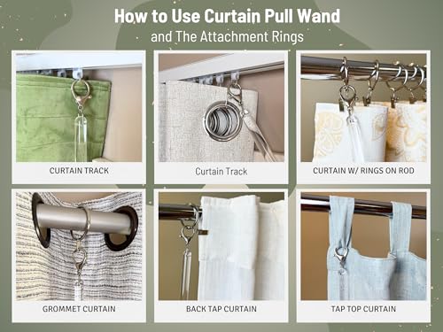 24 inch (4 Pack) All Clear Acrylic Curtain Pull Wand - Clear Curtain Wand - Invisible Drapery Wand - Drapery Pull Rod (24 Inch)