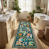 Joydeco Egypt Floral Boho 2x8 Washable Hallway Kitchen Runner Rug Non Slip