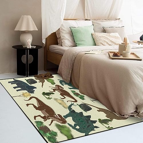 Dinosaur Carpet Rugs for Kids Bedroom Boys Girls, Washable Non Slip Dinosaur Play Mat Dino Rugs for Boys Room, Area Rugs 59 * 39inch Kids Dino Room Decor for Bedroom Playroom Kidroom Floor