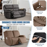 TAOCOCO Loveseat Recliner Cover 2 Pieces Stretch Loveseat Covers for 2 Seat Reclining Sofa, Soft Polyester Fabric Furniture Protector Washable Loveseat Reclining Cover (2 Seat, Light Coffee)