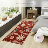 Maples Rugs Reggie Bohemian Floral Print Runner Rug, 2'6 x 6', Merlot