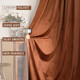YOFUN 84 inches 2 Panels, Burnt Orange Blackout Luxury Velvet Curtains Thermal Insulated Heat Block Soundproof Window Panels Soft Drapes for Bedroom Living Room, Rod Pocket & Back Tab, W52 x L84